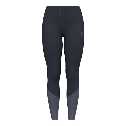 Odlo Damen Sport Leggings Essential Print Laufhose Lang Lauftight, India Ink - Folkstone Gray, XS EU von Odlo