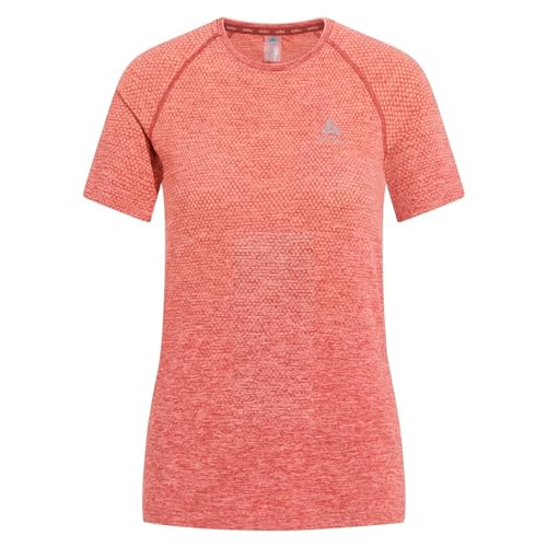 Odlo Damen Kurzarm Laufshirt ESSENTIAL SEAMLESS, cinnabar melange, S von Odlo