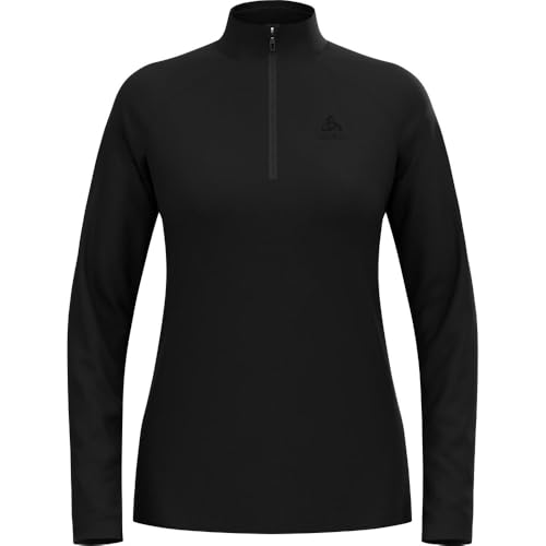 Odlo Damen Fleecepullover Essential Light Midlayer Mit Halbreißverschluss Langarm Wandershirt Outdoor Mid Layer, Schwarz, XS EU Odlo Damen Fleecepullover Essential Light Midlayer Mit Halbreißverschluss Langarm Wandershirt Outdoor Mid Layer, Schwarz, XS EU von Odlo