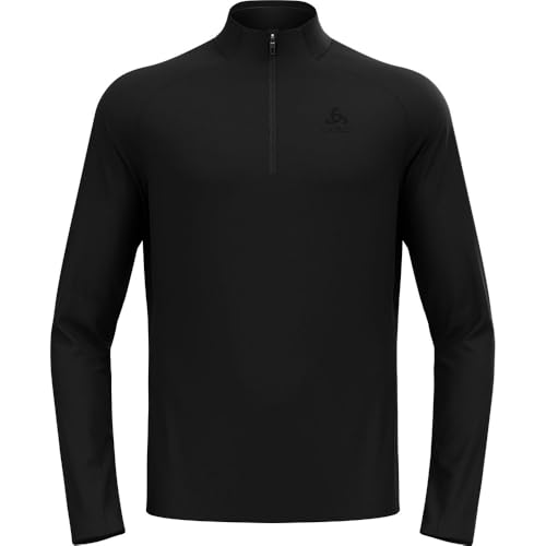 Odlo Herren Fleecepullover Essential Light Midlayer Mit Halbreißverschluss Langarm Wandershirt Mid Layer, Schwarz, L EU Odlo Herren Fleecepullover Essential Light Midlayer Mit Halbreißverschluss Langarm Wandershirt Mid Layer, Schwarz, L EU von Odlo