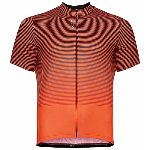 Odlo Herren ESSENTIAL PRINT Radtrikot, black - exuberant orange, XL von Odlo