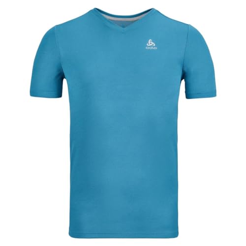 Odlo Herren Kurzarm Shirt mit V-Ausschnitt F-DRY, saxony blue, M von Odlo