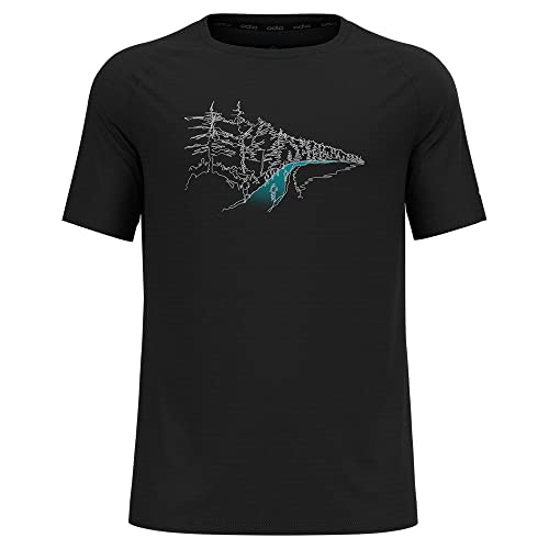 Odlo Herren Kurzarm Laufshirt ESSENTIALS PRINT, black, L Odlo Herren Kurzarm Laufshirt ESSENTIALS PRINT, black, L von Odlo