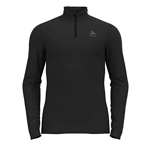 Odlo Herren Bl Top Turtle Neck L/S Half Zip Fundamentals Active Warm Eco Langarmshirt, Schwarz, S EU von Odlo