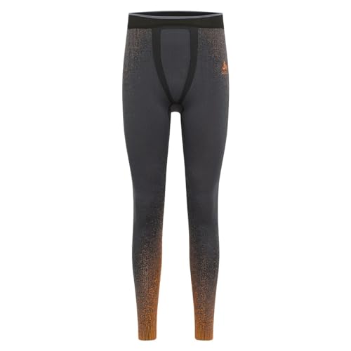 Odlo Herren Blackcomb Eco Big Logo Bottom Long Laufbekleidung Tight Grau - Orange L von Odlo