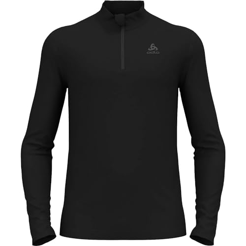 Odlo Herren Funktionsunterwäsche Langarm Shirt mit Reißverschluss MERINO 260, black, S von Odlo