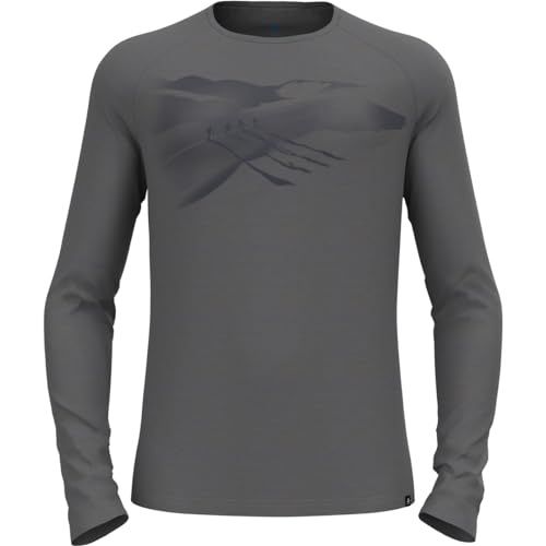 Odlo Herren Langarm Shirt ASCENT MERINO 200 NORWAY, grey melange, S von Odlo