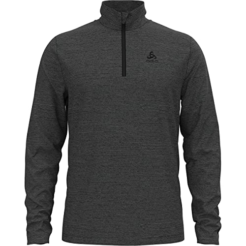 Odlo Herren Langarm Shirt mit Reißverschluss ROY, shale grey - black stripes, XL Odlo Herren Langarm Shirt mit Reißverschluss ROY, shale grey - black stripes, XL von Odlo