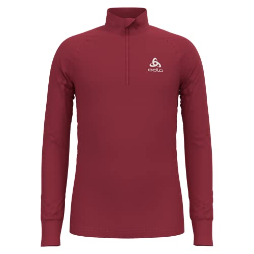 Odlo Kinder ACTIVE WARM ECO Baselayer Langarm-Shirt mit 1/2 Reißverschluss & Stehkragen, Deep Claret, 116 von Odlo