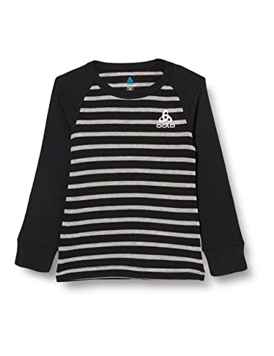 Odlo Kinder Funktionsunterwäsche Langarm Shirt mit Streifen Print ACTIVE WARM ECO, black - grey melange, 152 Odlo Kinder Funktionsunterwäsche Langarm Shirt mit Streifen Print ACTIVE WARM ECO, black - grey melange, 152 von Odlo