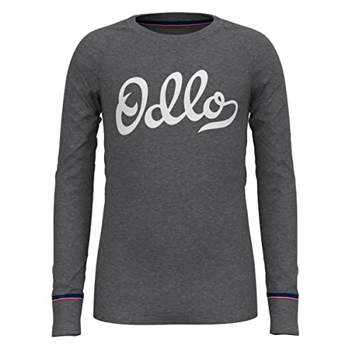 Odlo Kinder Funktionsunterwäsche Langarm Shirt mit Big Logo ACTIVE WARM ECO, odlo steel grey melange, 104 Odlo Kinder Funktionsunterwäsche Langarm Shirt mit Big Logo ACTIVE WARM ECO, odlo steel grey melange, 104 von Odlo