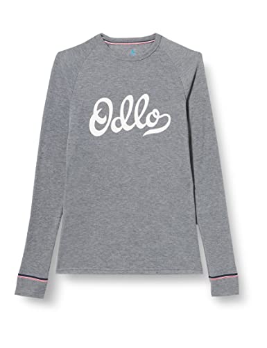 Odlo Kinder Funktionsunterwäsche Langarm Shirt mit Big Logo ACTIVE WARM ECO, odlo steel grey melange, 104 von Odlo