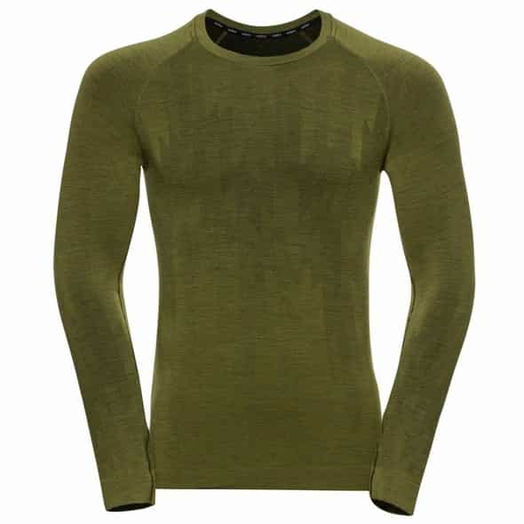 Odlo Kinship PW200 Bl Top Crew Neck L/S M Herren (Oliv XL ) Expeditionsbekleidung von Odlo