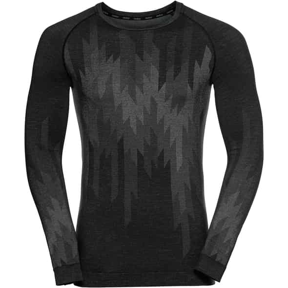 Odlo Kinship PW200 Bl Top Crew Neck L/S M Herren (Schwarz ) Expeditionsbekleidung von Odlo