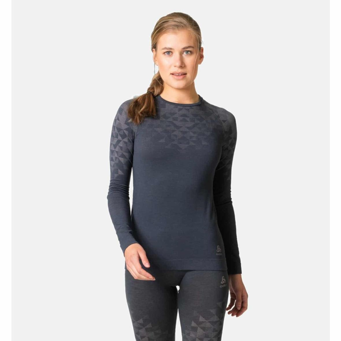 Odlo Kinship PW200 Bl Top Crew Neck L/S W Damen (Dunkelblau M ) Freeridebekleidung von Odlo