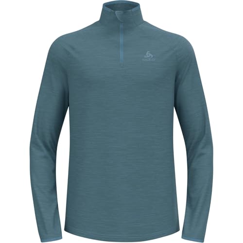 Odlo Herren Laufshirt Langarm Essential Thermal I Sport Shirt Männer Oberteil Midlayer Fitness Sweater, Provincial Blue Melange, XL EU Odlo Herren Laufshirt Langarm Essential Thermal I Sport Shirt Männer Oberteil Midlayer Fitness Sweater, Provincial Blue Melange, XL EU von Odlo