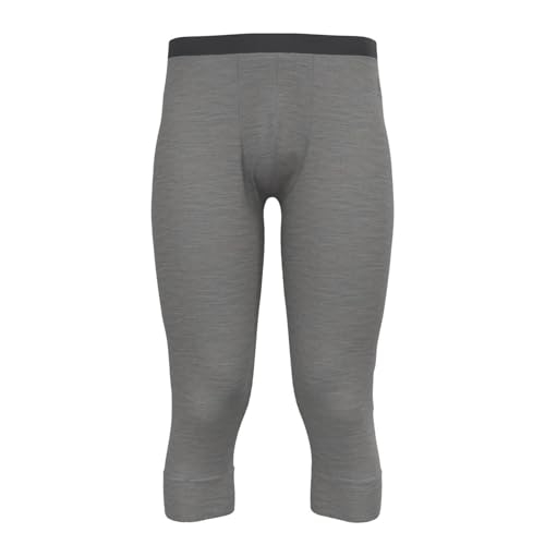 Odlo Herren Funktionsunterwäsche 3/4 Hose MERINO 200, odlo steel grey melange, M von Odlo