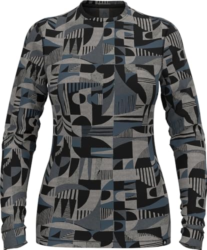 Odlo Mädchen Thermounterwäsche Damen Merino Heritage Unterwäsche Langarm Thermoshirt Shirt, Provincial Blue - Black, XL EU von Odlo