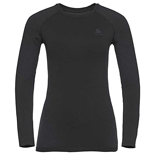 Odlo Damen Funktionsunterwäsche Langarm Shirt PERFORMANCE WARM ECO, black - new odlo graphite grey, L von Odlo