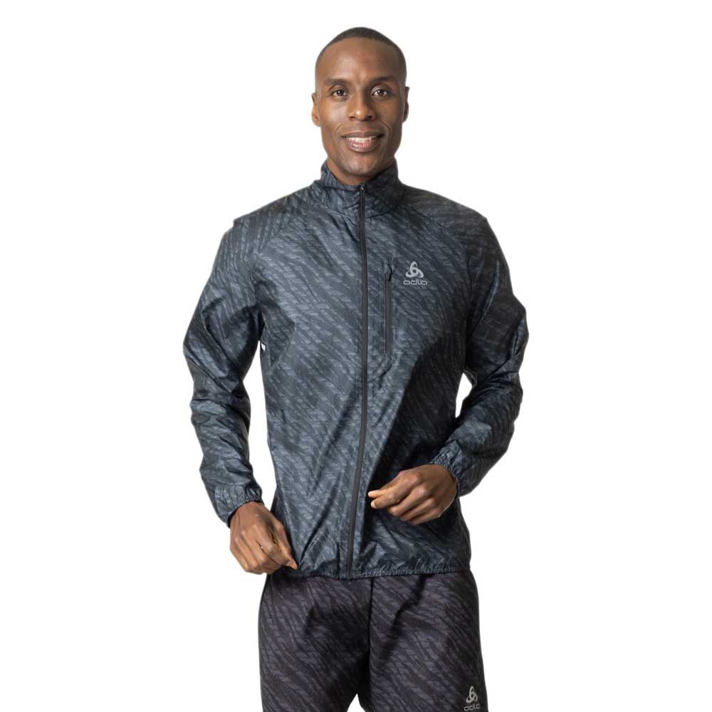 Odlo Zeroweight Print Jacket Schwarz M Mann von Odlo