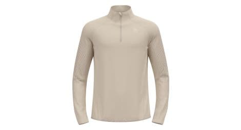 herren running pullover odlo zeroweight warm 2 0 1 2 zip beige von Odlo