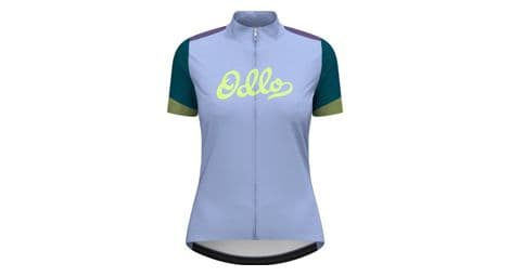 odlo heritage essentials damen  p kurzarm radtrikot  p blau multi von Odlo