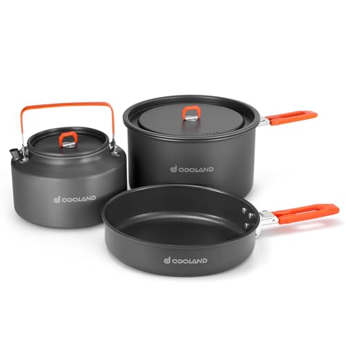 Odoland Camping Kochgeschirr SetCamping Kochgeschirr Set Outdoor Kochset mit Camping Topf 4 L, Teekessel 2 L, Bratpfanne 1.5 L, Kochgeschirr Set für Camping Outdoor Kochen Wandern Reisen Odoland Camping Kochgeschirr SetCamping Kochgeschirr Set Outdoor Kochset mit Camping Topf 4 L, Teekessel 2 L, Bratpfanne 1.5 L, Kochgeschirr Set für Camping Outdoor Kochen Wandern Reisen von Odoland