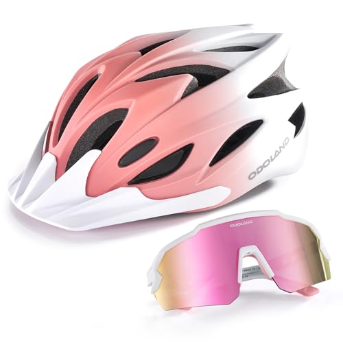 Odoland Fahrradhelm Fahrradbrille Set, Radhelm mit Sportbrille Einstellbarer Rennradhelm Atmungsaktiv MTB Mountainbike Helm für Erwachsene Herren Damen Odoland Fahrradhelm Fahrradbrille Set, Radhelm mit Sportbrille Einstellbarer Rennradhelm Atmungsaktiv MTB Mountainbike Helm für Erwachsene Herren Damen von Odoland