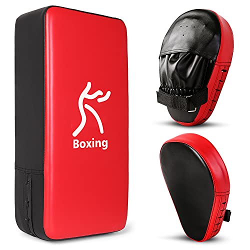 Odoland Handpratzen Set 2 IN 1 mit PU Pratzen Schlagpolster für Boxsack Boxen Kickboxen Boxtraining Kampfsport Pratze Thai Kick Boxen Pratzen Rot Odoland Handpratzen Set 2 IN 1 mit PU Pratzen Schlagpolster für Boxsack Boxen Kickboxen Boxtraining Kampfsport Pratze Thai Kick Boxen Pratzen Rot von Odoland