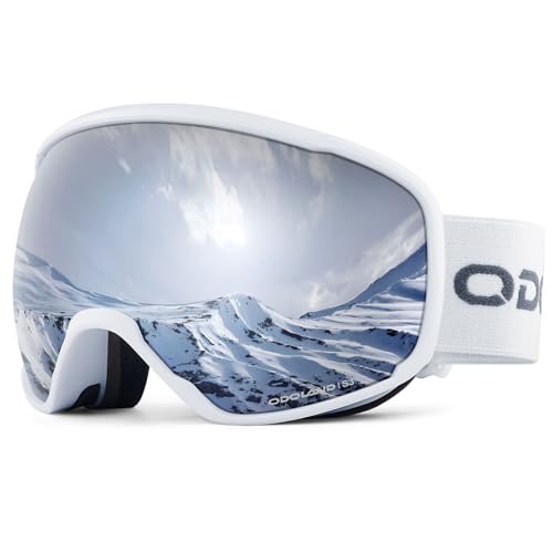 Odoland Skibrille Erwachsene Ski Goggles für Damen und Herren Jungen,Sphärisch Snowboardbrille UV-Schutz Kompatibler Helm Anti Fog für Skifahre Verspiegelt WSS von Odoland