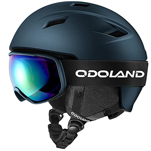 Odoland Skihelm Skibrille Set Snowboardhelm mit Snowboardbrille für Erwachsene Schneebrille UV 400 Schutz Windwiderstand Snowboard Brille zum Skifahren und Bergsteigen Dunkelblau S Odoland Skihelm Skibrille Set Snowboardhelm mit Snowboardbrille für Erwachsene Schneebrille UV 400 Schutz Windwiderstand Snowboard Brille zum Skifahren und Bergsteigen Dunkelblau S von Odoland