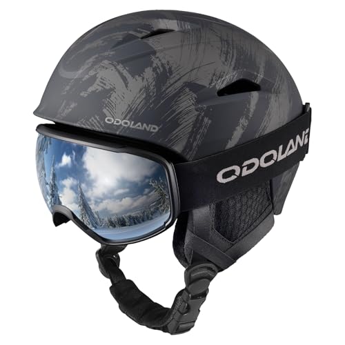 Odoland Skihelm mit Skibrille für Skifahren und Snowboard, Einstellbare Größenverstellbar, mit Ohrenschützern für Männer Frauen und Jugendliche Odoland Skihelm mit Skibrille für Skifahren und Snowboard, Einstellbare Größenverstellbar, mit Ohrenschützern für Männer Frauen und Jugendliche von Odoland