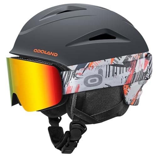 Odoland Skihelm und Skibrille Set Snowboardhelm mit Snowboardbrille für Damen und Herren und Jugend Ski Goggles UV 400 Schutz Windwiderstand Snowboard Brille zum Skifahren und Bergsteigen Odoland Skihelm und Skibrille Set Snowboardhelm mit Snowboardbrille für Damen und Herren und Jugend Ski Goggles UV 400 Schutz Windwiderstand Snowboard Brille zum Skifahren und Bergsteigen von Odoland