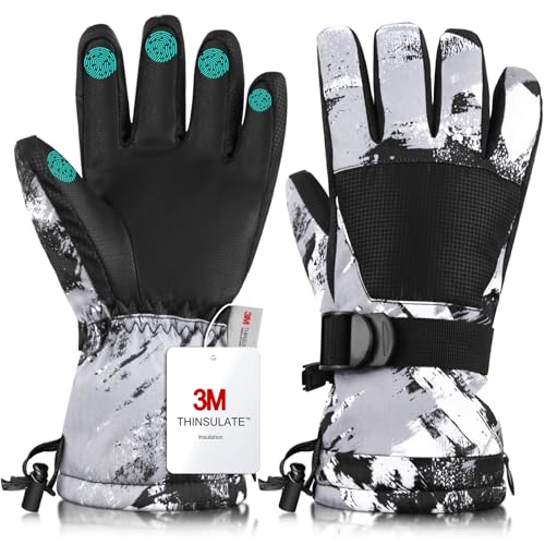 Odtmger Ski-Handschuhe, Winterhandschuhe, wasserdichte Winter-Ski-Handschuhe, warme, atmungsfähige Schneehandschuhe für Jungen und Mädchen, die im Freien im kalten Winter Sport Treiben Odtmger Ski-Handschuhe, Winterhandschuhe, wasserdichte Winter-Ski-Handschuhe, warme, atmungsfähige Schneehandschuhe für Jungen und Mädchen, die im Freien im kalten Winter Sport Treiben von Odtmger