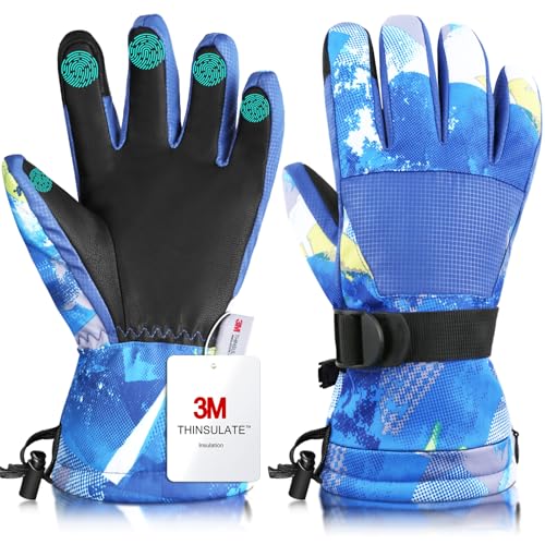 Odtmger Ski-Handschuhe, Winterhandschuhe, wasserdichte Winter-Ski-Handschuhe, warme, atmungsfähige Schneehandschuhe für Jungen und Mädchen, die im Freien im kalten Winter Sport Treiben Odtmger Ski-Handschuhe, Winterhandschuhe, wasserdichte Winter-Ski-Handschuhe, warme, atmungsfähige Schneehandschuhe für Jungen und Mädchen, die im Freien im kalten Winter Sport Treiben von Odtmger