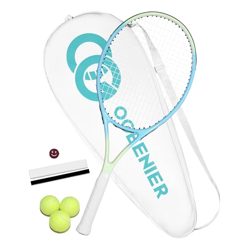 OGEENIER 68,6 cm Tennisschläger für Erwachsene, vorbespannter Tennisschläger für Anfänger, leichter Freizeitschläger mit 1 Overgrip und 3 Tennisbällen von Ogeenier