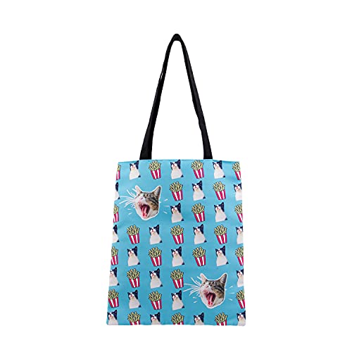 Oh My Pop! Angry Cat-Shopping Bag Einkaufstasche, Türkis von Oh My Pop!