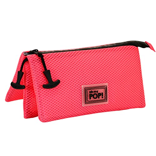 Oh My Pop! Fucsia Neon-Mesh Dreifach Federmäppchen, Rosa von Oh My Pop!