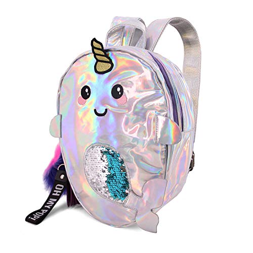 Oh My Pop! Narwal-Kleiner Body Rucksack, Silber von Oh My Pop!