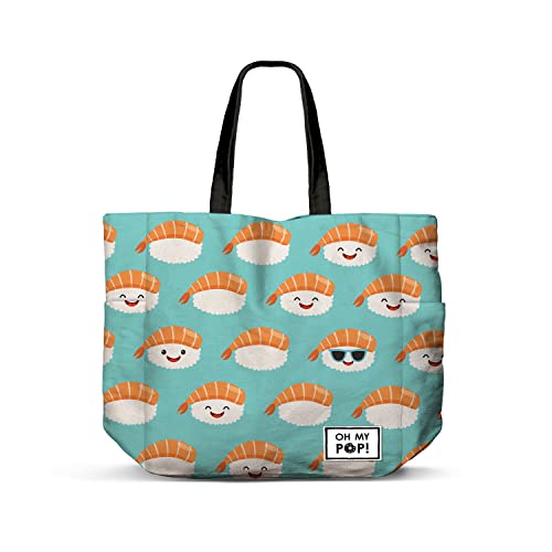 Oh My Pop! Nigiri-Horizontale FAN Shopping Einkaufstasche, Türkis Oh My Pop! Nigiri-Horizontale FAN Shopping Einkaufstasche, Türkis von Oh My Pop!