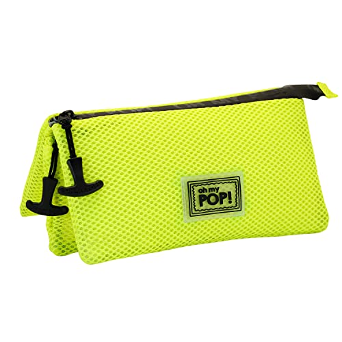 Oh My Pop! Yellow Neon-Mesh Dreifach Federmäppchen, Gelb von Oh My Pop!