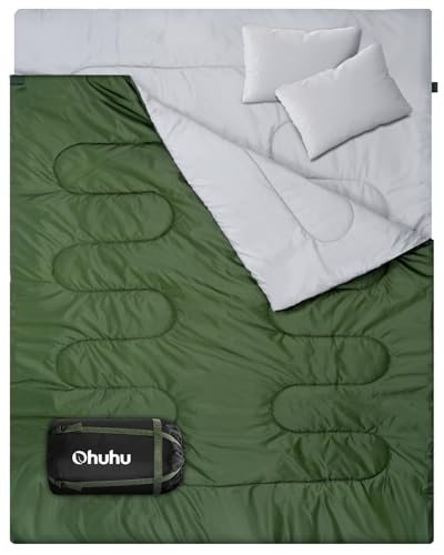 Schlafsack Outdoor Sommer: Ohuhu Doppelschlafsack mit 2 Kissen und Tragetasche, Wasserdicht Leicht 2 Personen Erwachsene Schlafsäcke für Camping, Rucksackreisen, Wandern (Grün) Schlafsack Outdoor Sommer: Ohuhu Doppelschlafsack mit 2 Kissen und Tragetasche, Wasserdicht Leicht 2 Personen Erwachsene Schlafsäcke für Camping, Rucksackreisen, Wandern (Grün) von Ohuhu