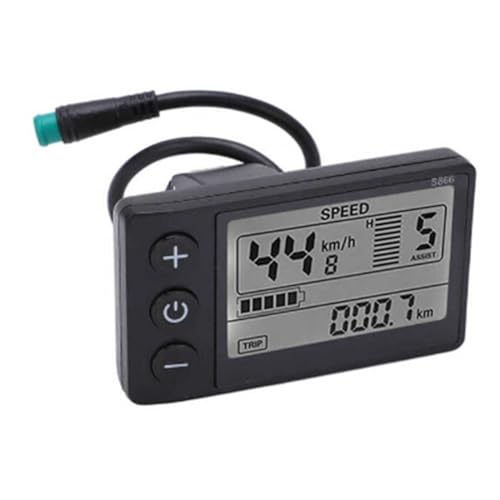 Okeeyseda 24 V 36 V 48 V 60 V Wasserdichtes LCD-Display S866 Controller Panel Dashboard Elektrofahrrad-Display für Elektroroller 5-Polig von Okeeyseda