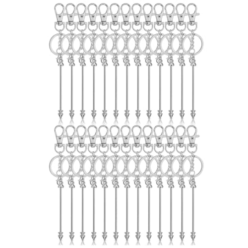 Okeeyseda 26-Teiliger Schlüsselanhänger mit Perlen, Schlüsselanhänger mit Perlen zum Selbermachen Von Anhängern, Blankes Schlüsselanhänger-Zubehör zum Herstellen Von Schlüsselanhängern von Okeeyseda