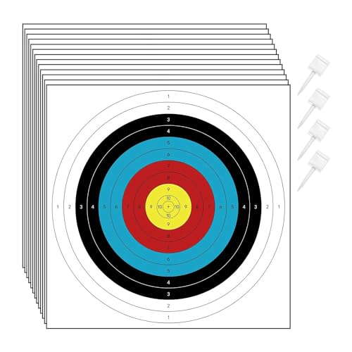 Okeeyseda Bogenschießen-Zielscheiben Aus Papier für Den Hinterhof, 30 Stück Bogen-Pfeil-Zielscheiben für Jagd- und Bogenschießen-Ziele, Zubehör für Schießübungsteile von Okeeyseda