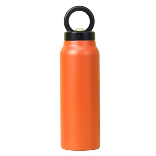 Okeeyseda Orangefarbene Isolierwasserflasche mit Magnetischem Telefonhalter, Aus Edelstahl von Okeeyseda