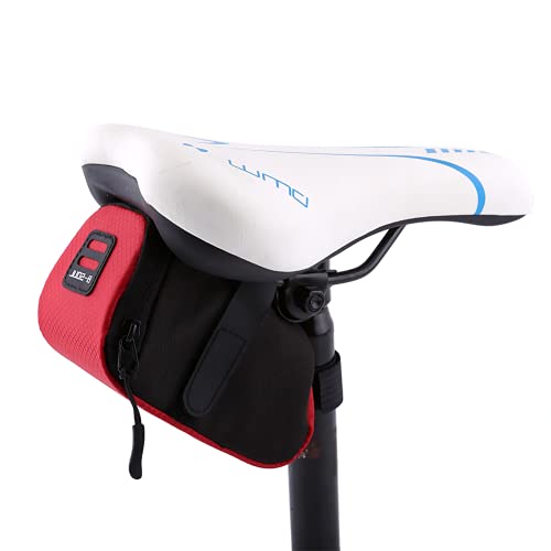 Okuyonic Satteltasche, Fahrradsatteltasche Praktische Aufbewahrungsöffnung mit Reißverschluss mit Klettverschluss zum Aufbewahren Aller notwendigen Zubehörteile für Fahrräder(rot) von Okuyonic