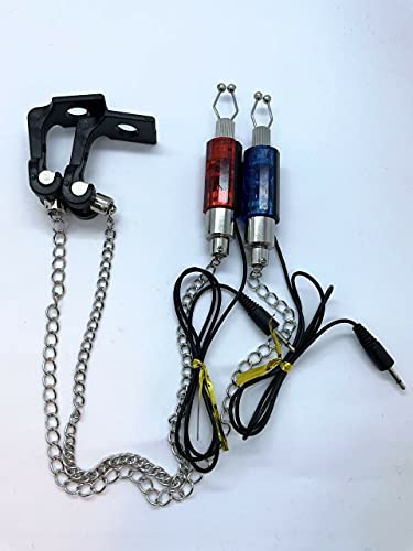 Olax Bissanzeiger mit Licht, Spulen-Swinger, Spulenhalter, Karpfenangeln,2,5mm Klinke, 2 Farben (2 Stück) von Olax