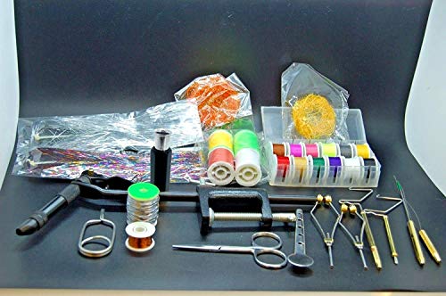 Olax Fliegenbinden Werkzeug Kit mit Schraubstock, Faden, Whip Finisher, Draht, Spulen, Hechelklemme Olax Fliegenbinden Werkzeug Kit mit Schraubstock, Faden, Whip Finisher, Draht, Spulen, Hechelklemme von Olax