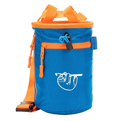 Kreidebeutel zum Klettern, Klettern Kreidebeutel zum Bouldern mit 2 großen Reißverschluss-Aufbewahrungstaschen, Premium-Kreidebeutel für Gewichtheben, tolles Geschenk und Kletterausrüstung, Azurblau Kreidebeutel zum Klettern, Klettern Kreidebeutel zum Bouldern mit 2 großen Reißverschluss-Aufbewahrungstaschen, Premium-Kreidebeutel für Gewichtheben, tolles Geschenk und Kletterausrüstung, Azurblau von Old Blue